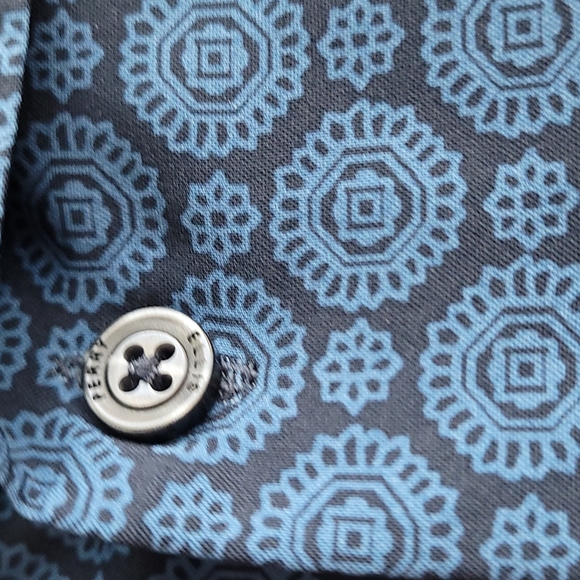 Perry Ellis blue stretch short sleeve shirt 3XL TALL - Picture 4 of 6